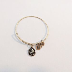 Alex and Ani Gold Water Lily Charm Bracelet